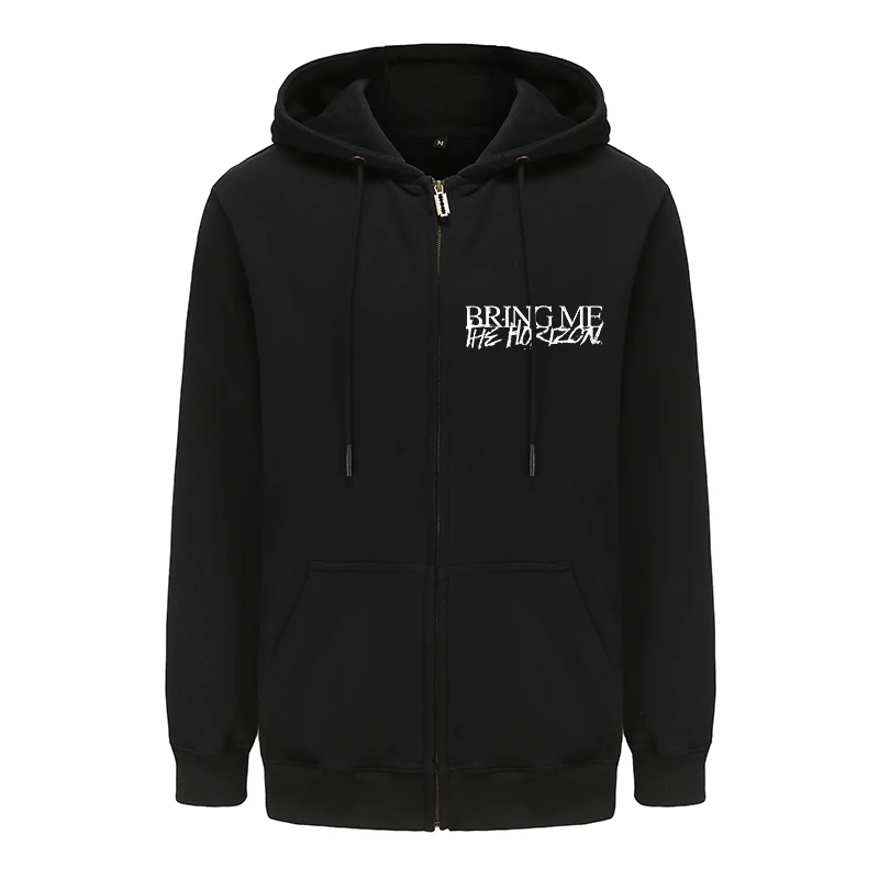 Metalcore BMTH Hoodie Sweatshirts Mens Heavy Metal Harajuku Streetwear Hip Hop Zip-up Hoody Tops