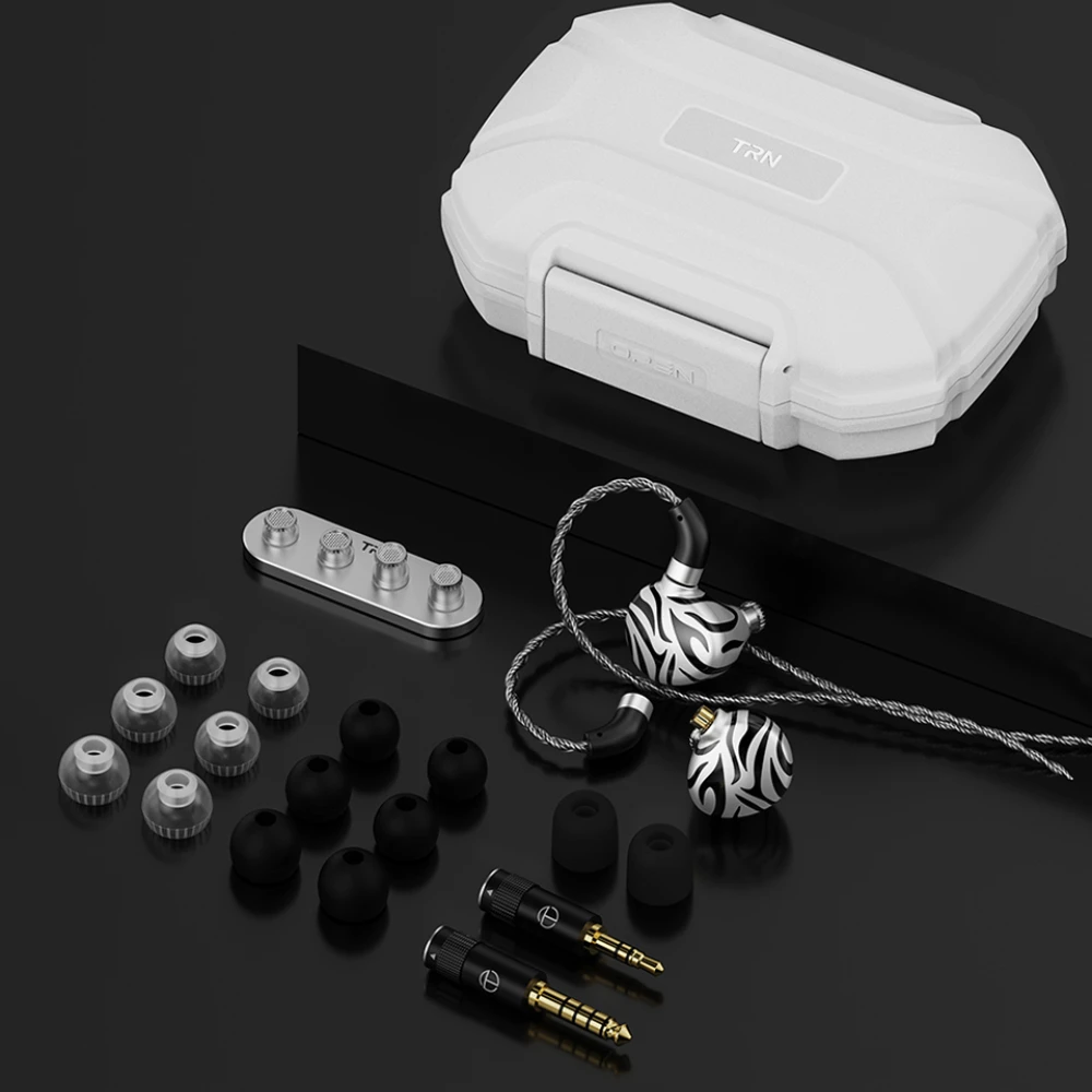 

TRN New White Tiger Hybrid Dual Dynamic Driver + Planar Diaphragm Headphones in-Ear Earphone Monitor Headphone with 2in1 Plug