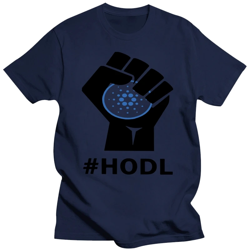 男性 HODL カルダノ拳 ADA Tシャツビットコイン純粋な綿トップスカジュアルクラシック半袖クルーネック Tシャツ大人の Tシャツ