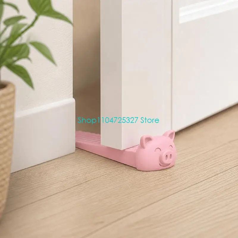 D8KF Pink Pig Doorstop with Its Extended Under-Door Body, Repositionable Placement, and a Small Decorative Accent for Bedrooms,