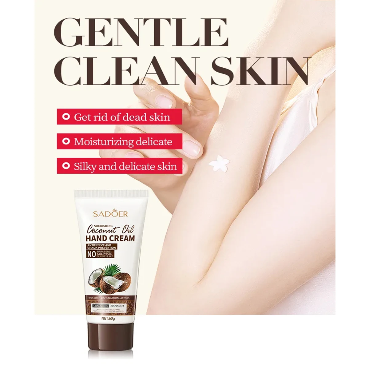 3 шт., экстракт кокоса, увлажняющий, отбеливающий, антиувлажняющий крем для рук, успокаивающий, увлажняющий, предотвращающий трещины, уход за руками на осень и зиму