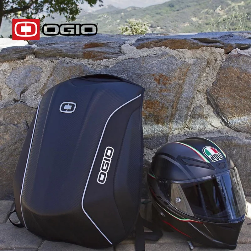 OGIO Mach 5 Carbon Fiber Riding Backpack Men's Motorcycle Shoulder Rider Helmet Bag Locomotive Waterproof Hard Case Bag
