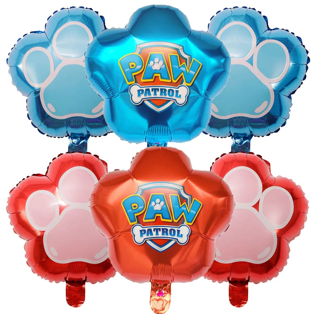 6 Stück Paw Patrol Geburtstagsballons mit Cartoon-Pfotenabdruck-Dekoration, Babyparty, Mädchen-Geburtstagsparty-Zubehör – Detail 1