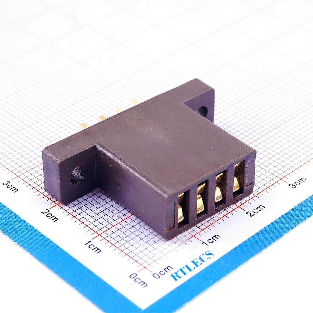 10 piece Burn In Socket 4 Poles Pitch 4.0 mm 4 Pins Burn-in Socket Gold Plated Receptacle Through Holes Vertical PCB Solder