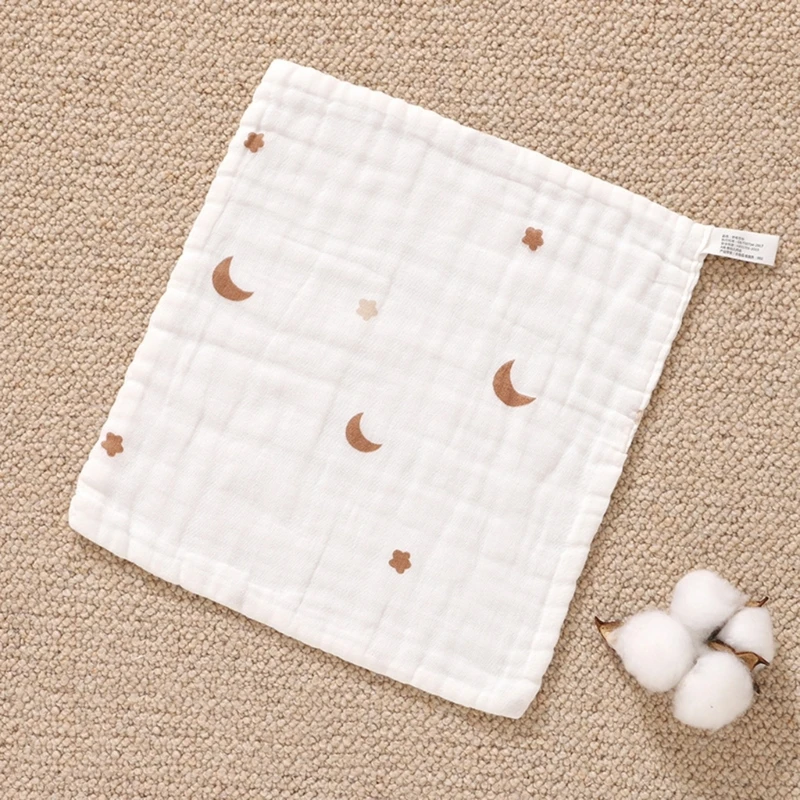 Baby Cotton Bibs Soft & Absorbent Baby Washcloth Newborn Saliva Towel 6-layer Baby Wash Cloth for Drooling and Feeding