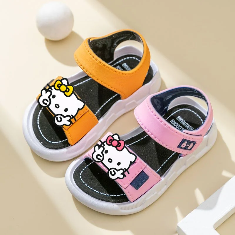 

Sanrio hello kitty boys fashion sandals 2026 new summer girls soft sole non-slip baby toddler shoes cinnamon kids beach shoes