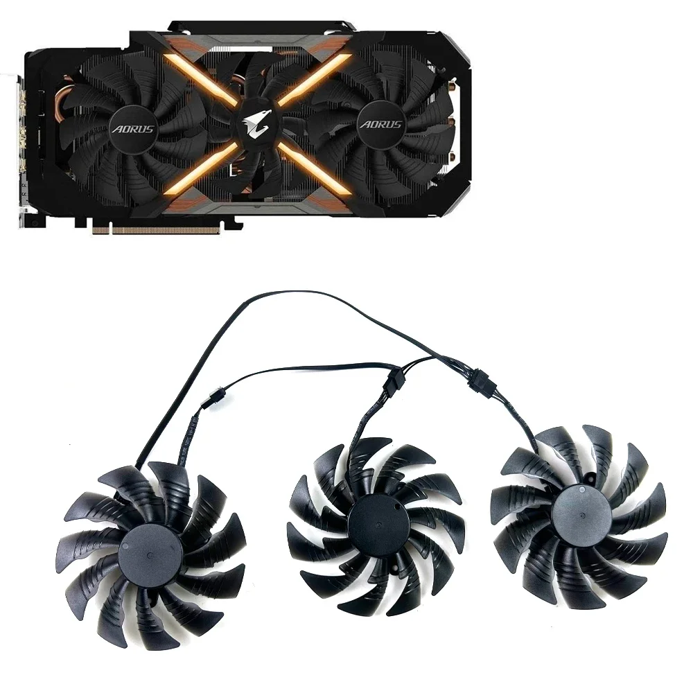 Cooling Fan 95mm 4pin T129215BU PLD10015B12H for GIGABYTE AORUS GTX1070 1080 1080 Ti Edition Xtreme 11G Graphics Card Fans