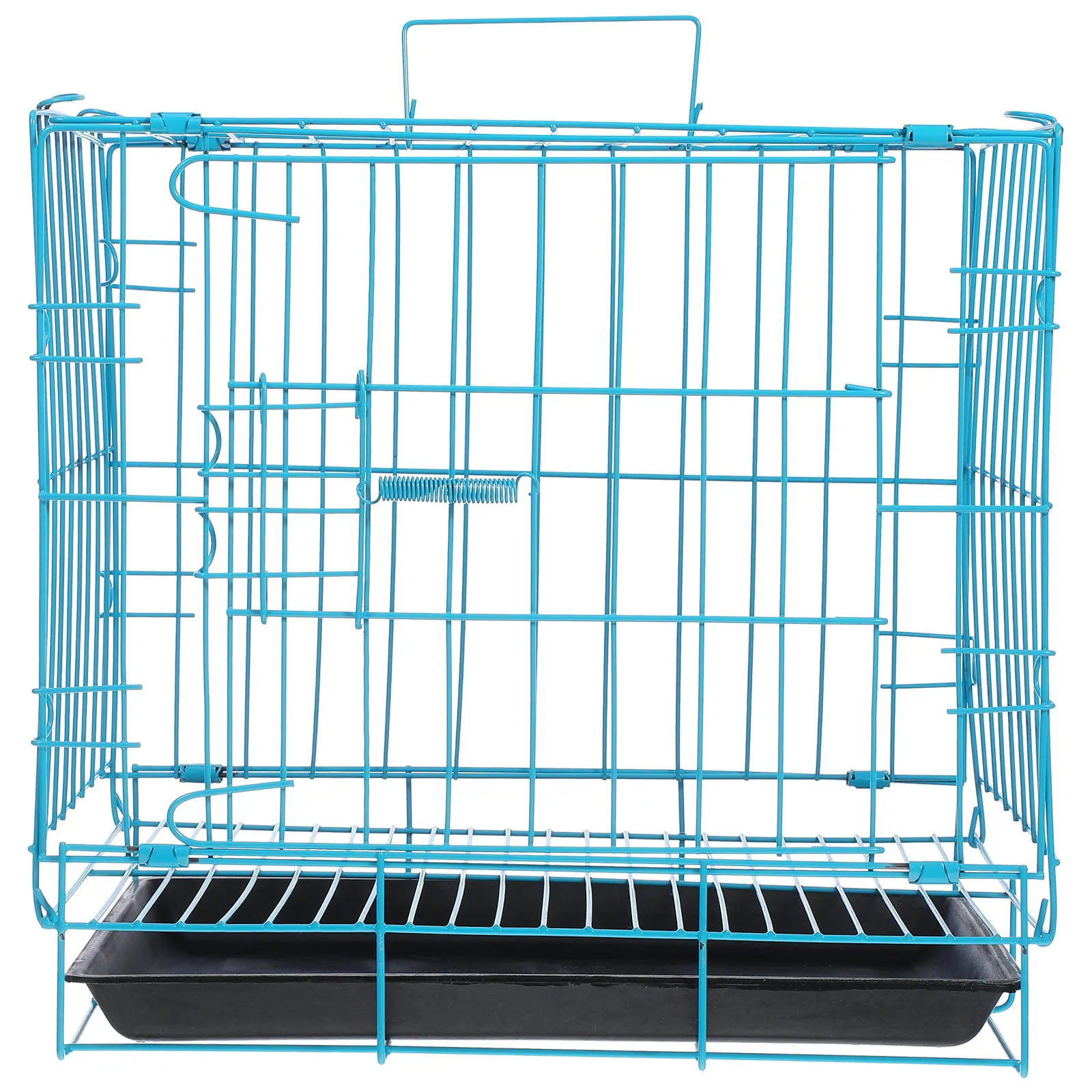 

Dog Folding Iron Cage Blue Small Medium Pet Carrier Portable Transparent Ventilation Visible Safe Dog Cage
