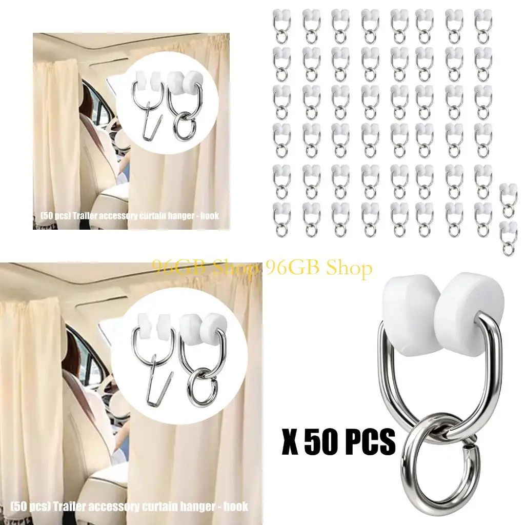 

Крючок для штор для автодома, 96 ГБ, для быстрой установки, для нескольких направляющих, инструменты не требуются, 50 шт.