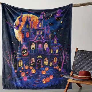 

Soft flannel blanket, suitable for home, office, camping. An excellent choice for Halloween, Thanksgiving and Christmas gifts.