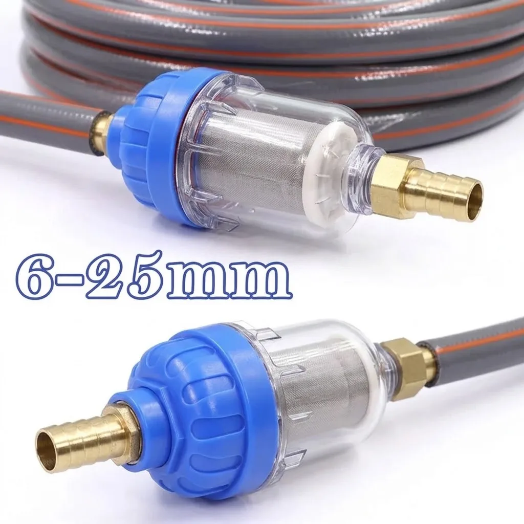 6-25mm 1/2 Inch 40 Micron Prefilter 316 Stainless Steel Screen with Pagoda Brass Barb Hose Adapter Coupler Filter Impurities