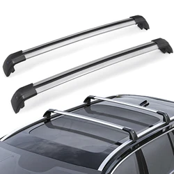 2pcs ﻿Side Bars Cross Rails Roof Rack For Hyundai Santa Fe 2013 2014 2015 2016 2017 2018 Aluminum Alloy Luggage Car Roof Rack