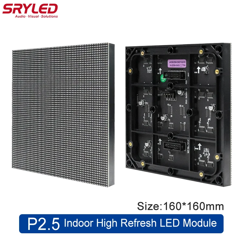 

10pcs/lots SRYLED Led Screen Module Indoor P2.5 160*160 Matrix 64 x 64 Pixels Full Color Adcertising Backdrop LED Panel