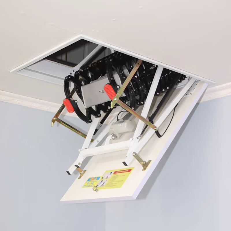 Modern Style Manual Retractable Steel Ceiling Expansion Small Space Retractable Pull Loft Loft Apartment Folding Stairs