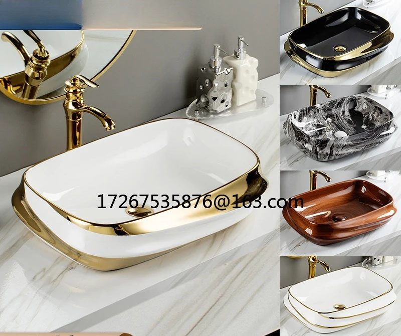 

Color ceramic table basin Hotel art Color ceramic integrated basin Stroking ceramic wash basin