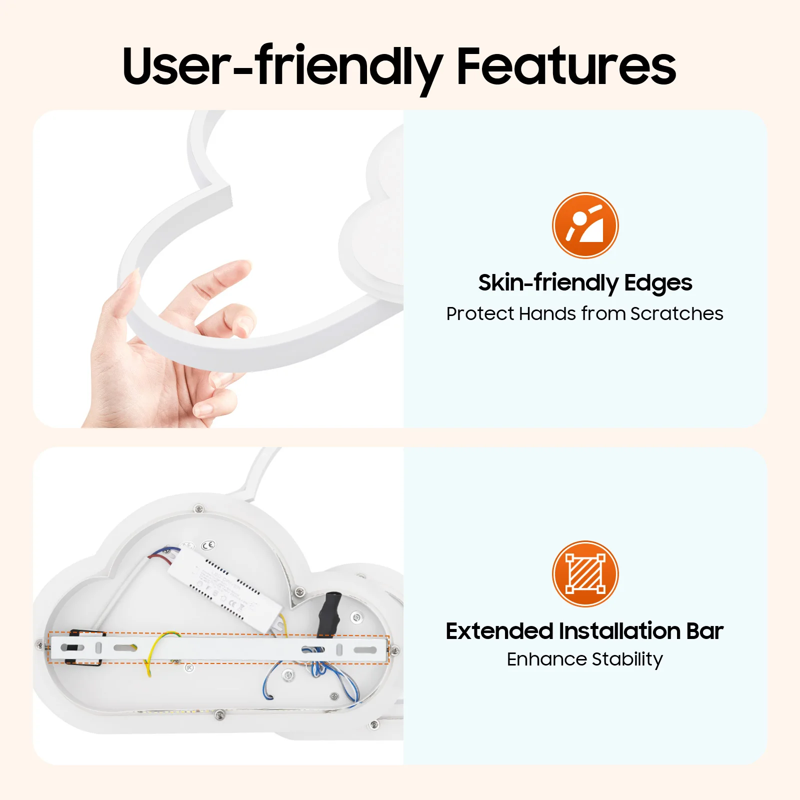مصباح سقف سحابي LED، تركيبات إضاءة غرفة الأطفال قابلة للتعتيم 3000-6500 كيلو، مصباح دراسة لغرفة نوم الأطفال، ضوء ليلي