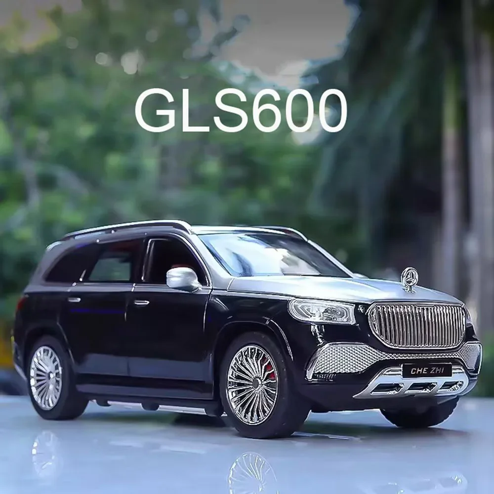 Maßstab 1:24 Maybach GLS600 Legierungsmodelle Autos Spielzeug mit leichter Musik Rückziehfahrzeuge Gummireifen Auto Kinder Geburtstagsgeschenke