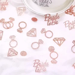 100Pcs Rose Gold Bride To Be Diamond Ring Heart Willy Paper Confetti Hen Night Bachelorette Party Wedding Decoration Supplies