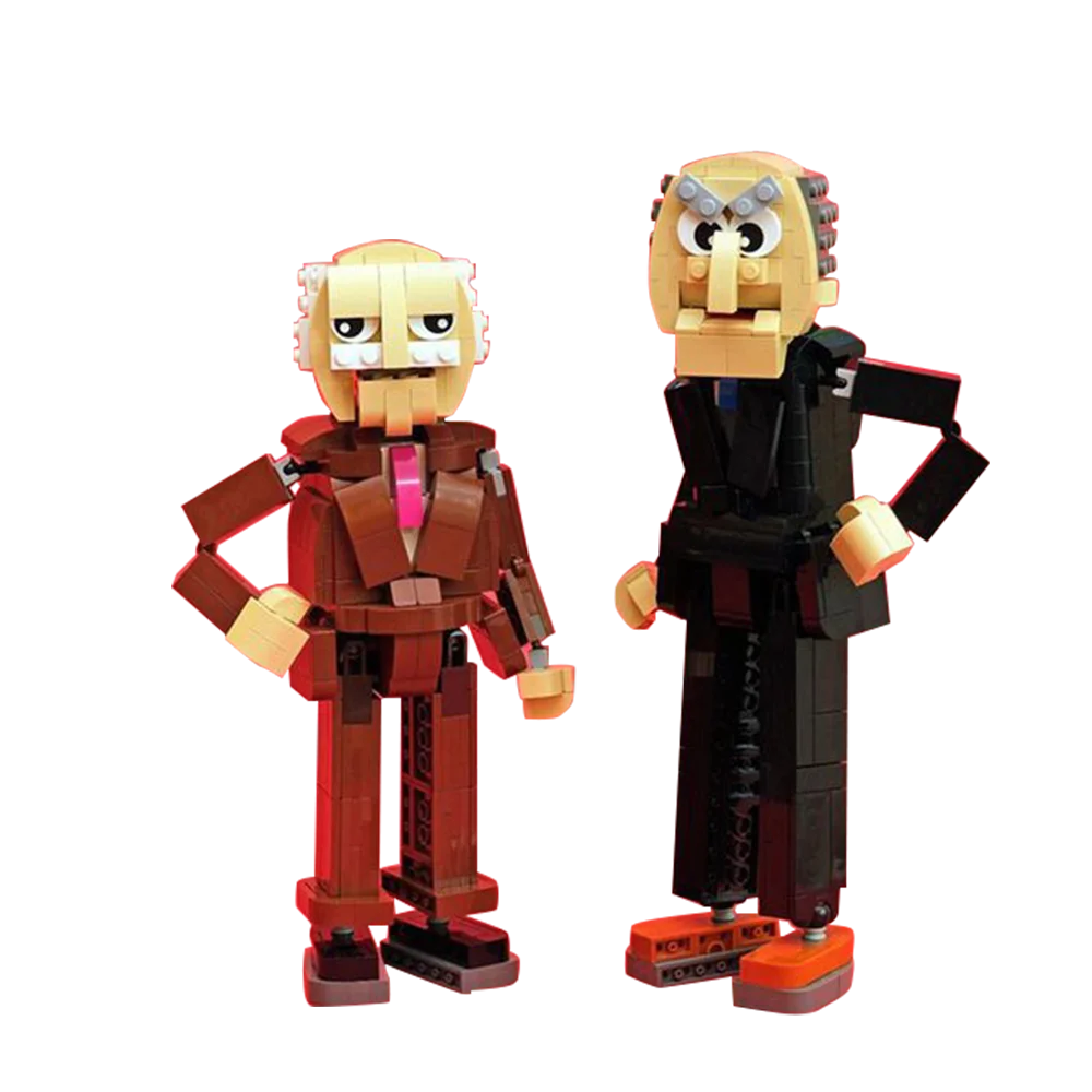 Gobricks MOC Waldorfs And Statler Puppet Character Model Building Blocks Character Brickheadzs Bricks for Children Birthday Gift