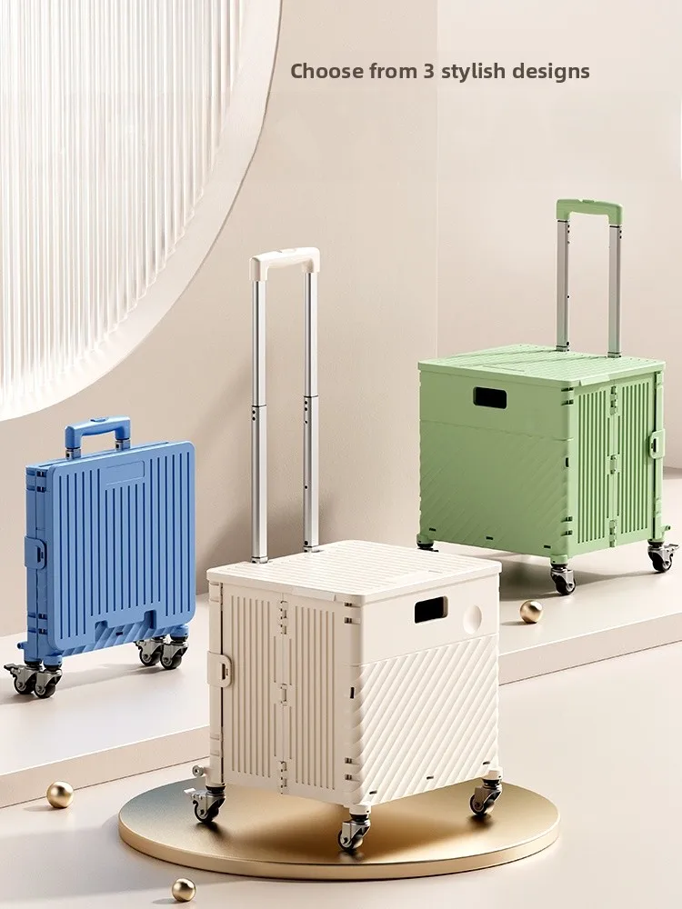 

Portable Folding op Cart Lightweight Cam Cargo Trailer Small Pulling Cart Vegetable Bung Tru with Retractable H...