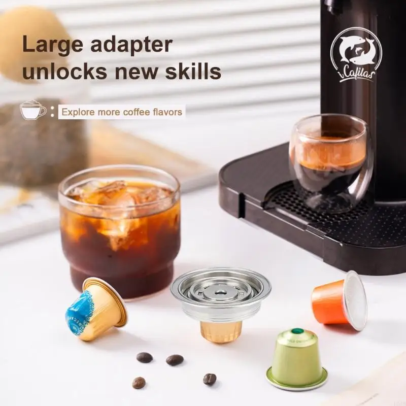 D0AB Coffee Pods Converter Coffee Pods Адаптер из нержавеющей стали текстуры для кофе