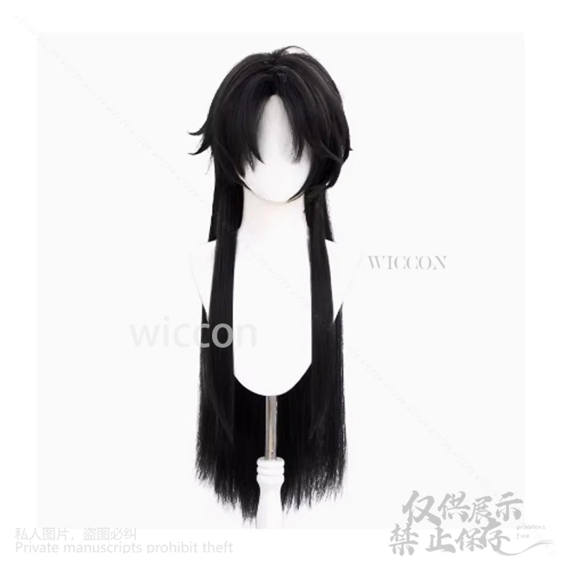 Ainme Game Genshin Impact Hot Man Cosplay Capitano Fatui Long Black Wigs Sexy Wear Cos For Halloween Christmas Party Man Woman