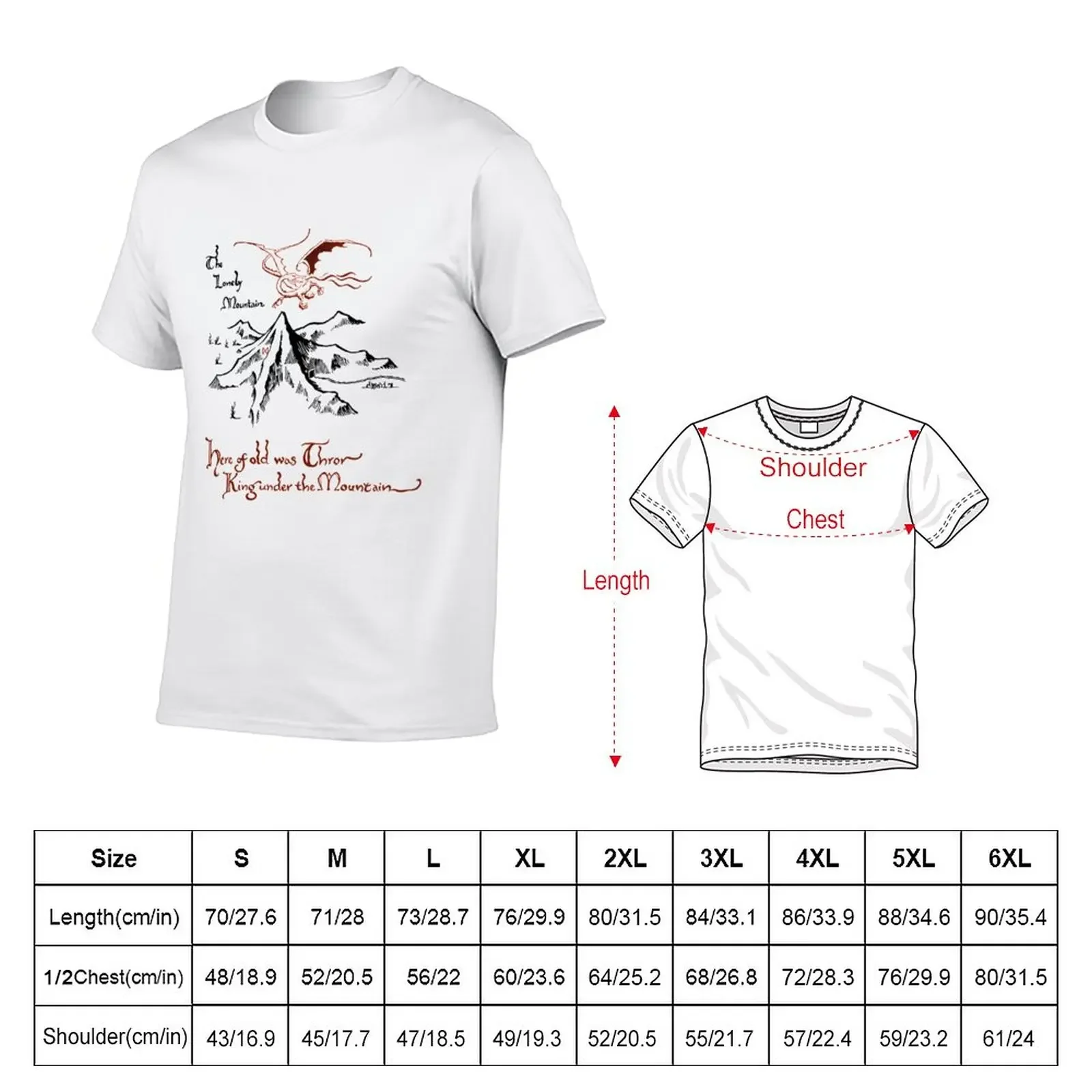 Smaug above Erebor T-Shirt summer clothes cute tops plain heavyweight t shirts for men