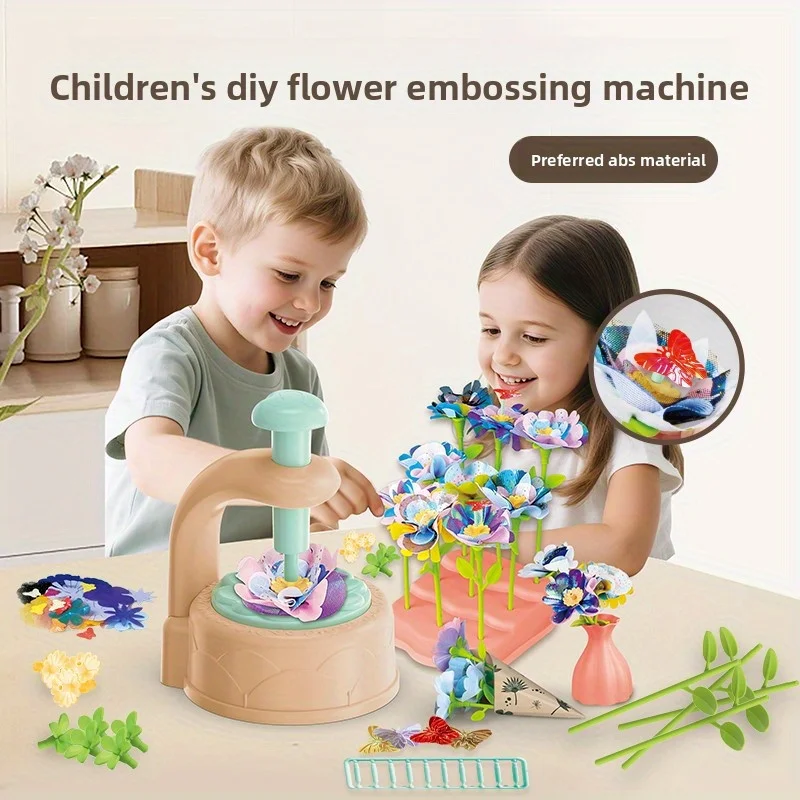 kids-flower-craft-kit-with-press-machine-art-craft-toys-for-children-gift