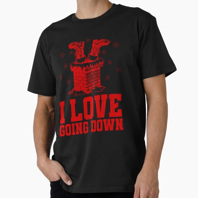 

I Love Going Down Funny Christmas Gift T Shirt for men 100% cotton printed Graphic Clothes Mens All size S-6XL Tops