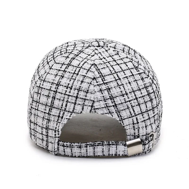 Fashion Baseball Cap for Women Ladies Warm Winter Hat Lattice Outdoor Luxury Brand Design Plaid Adjustable Snapback Trucker Cap