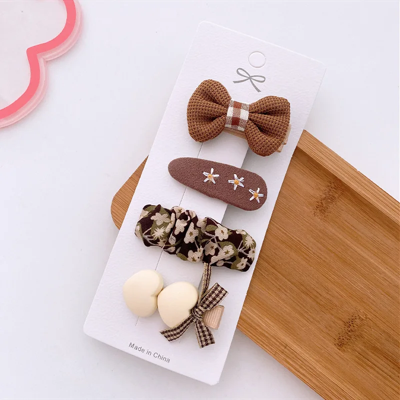 Autumn Coffee Color Cartoon Princess Hairpins Children Girl Kid Baby Hair Clip Barrettes Accessories Hairclip Headwear Headdress