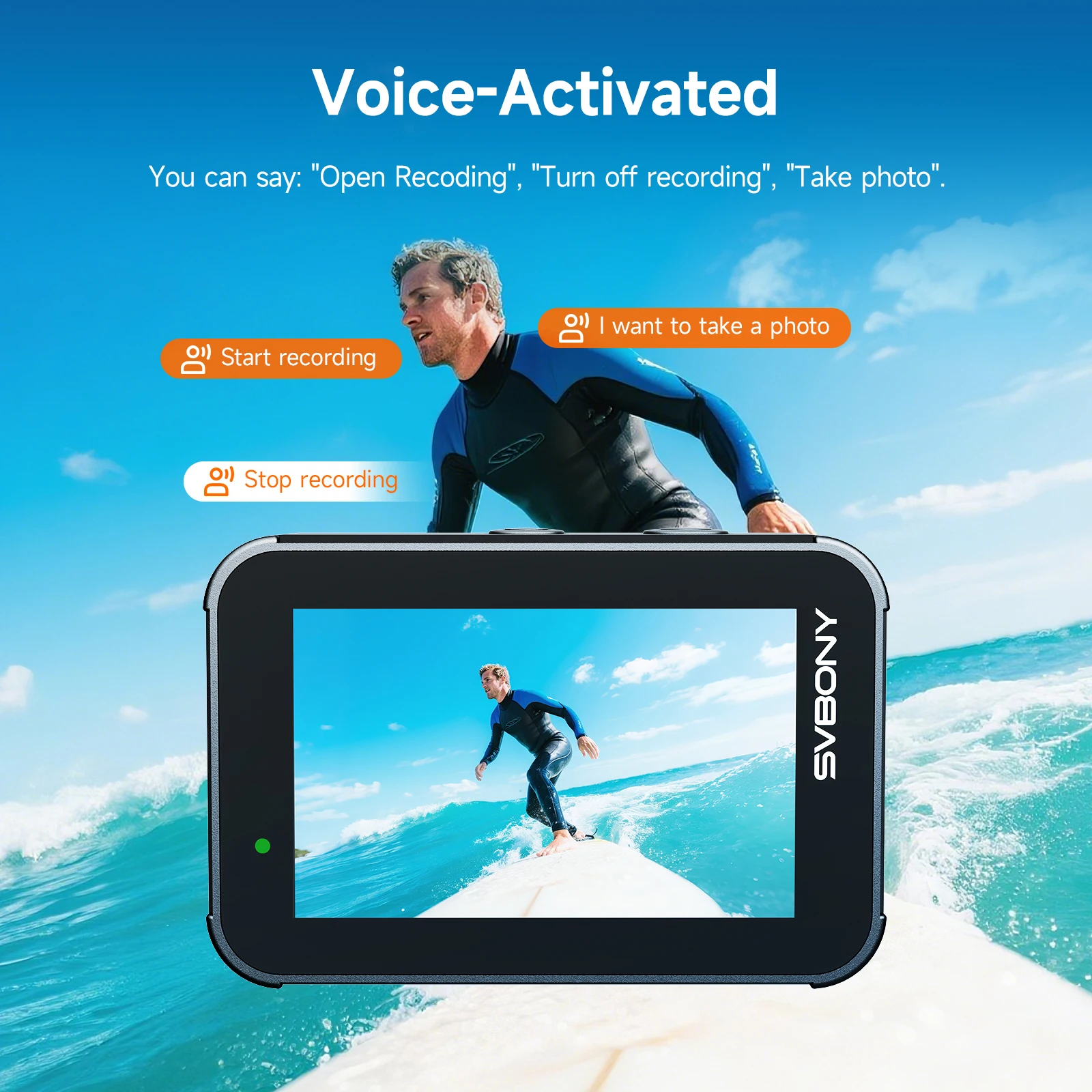 Svbony Act20 Upgraded HD Waterproof Action Camera IPX8 4K Dual Display 6-axis EIS Magnetic Interface Travel Vlog Diving Cycling