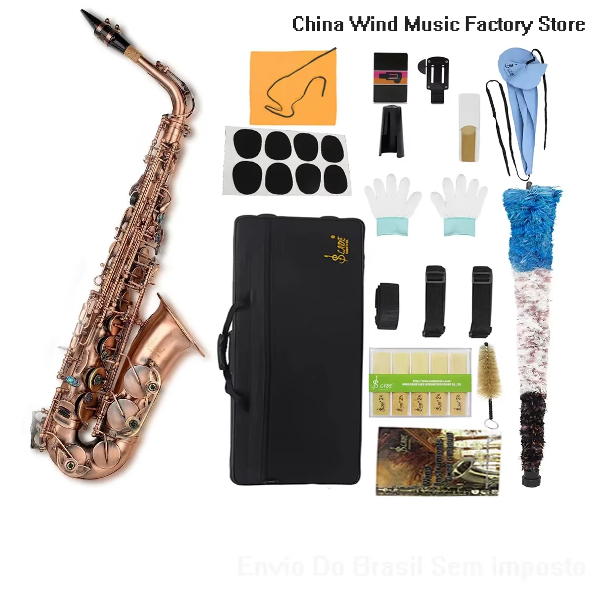 

SLADE Red Antique Eb Alto Saxophone Brass Lacquered E Flat Sax Musical Woodwind Instrument with Case Mouthpiece Accessories