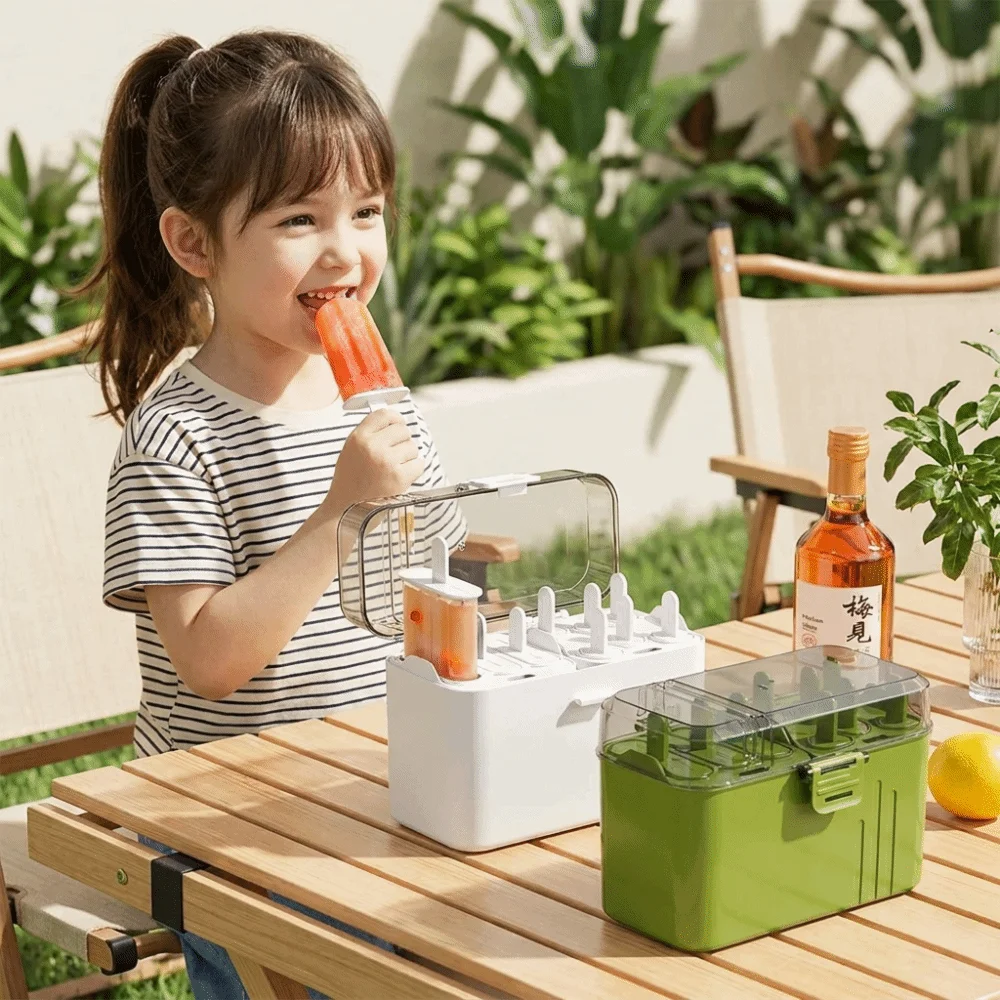 Handmade New Nine Branches Ice Cream Molds Food-Grade with Lids Ice Lolly Trays Easy Release Reusable Popsicle Molds