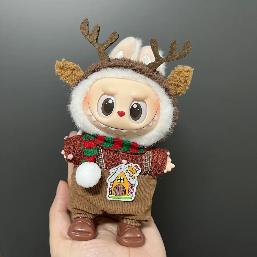 Nuevo conjunto de sombrero de Navidad, 1a, 2.a y 3.a generación, Labubu, moda, Labubu, muñeca de vinilo, decoración, ropa, lindo, exo encantador
