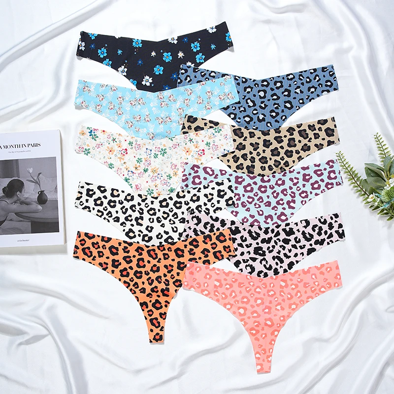 Seamless Panties Woman Oem Sexy Seamless Panties Thong Panties Women Underwear With Various Colors Leopard Print