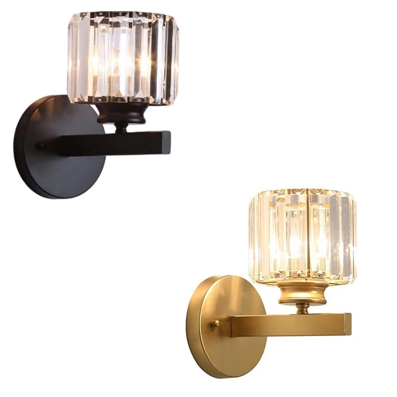 DT16 Modern Crystal LED Wall Lamp for Bedroom Living Room Hotel Decoration Gold