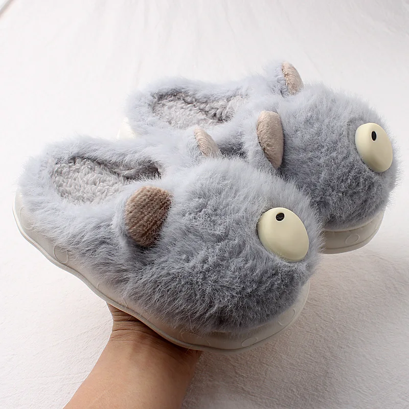 New Winter Kids Plush Slippers Cartoon Unicorn Children\'s Indoor Slides Non-Slip Soft Mule Girls Boys Warm House Cotton Shoes