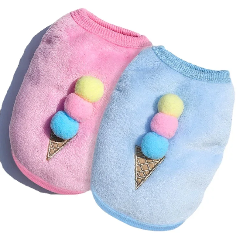 Dog Cat Clothes Puppy Vest Clothes Pet Small And Medium-Sized Dog Teddy Bichon Ice Cream Strawberry Supplies Decoration