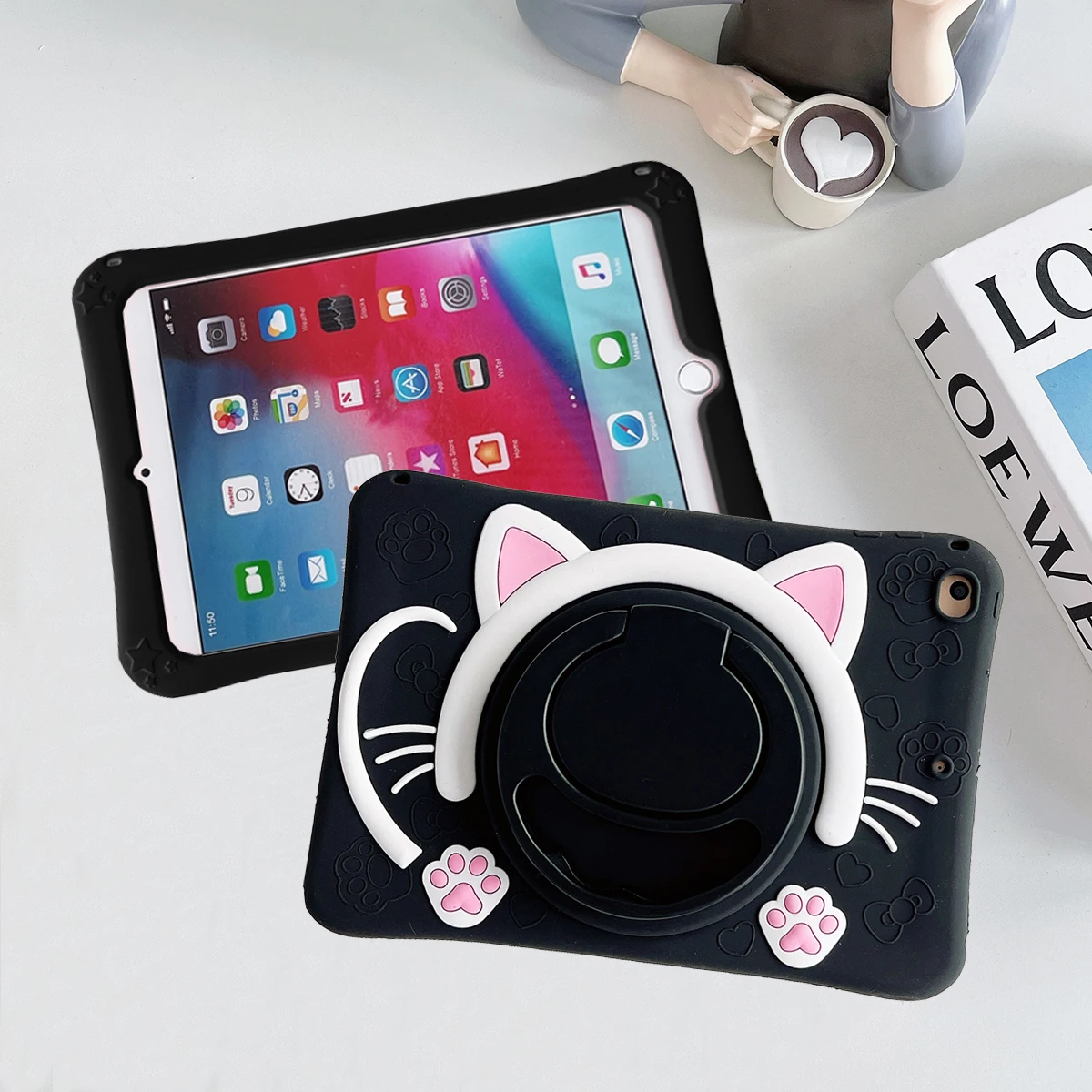 Hülle für Samsung Galaxy Tab A9 Plus 11 Zoll, A9 8,7 Zoll, A8 10,5 Zoll, S6 Lite 10,4 Zoll, A7 Lite T220, T500, T510, T290, Kinder-Cartoon-Tablet-Ständerhülle