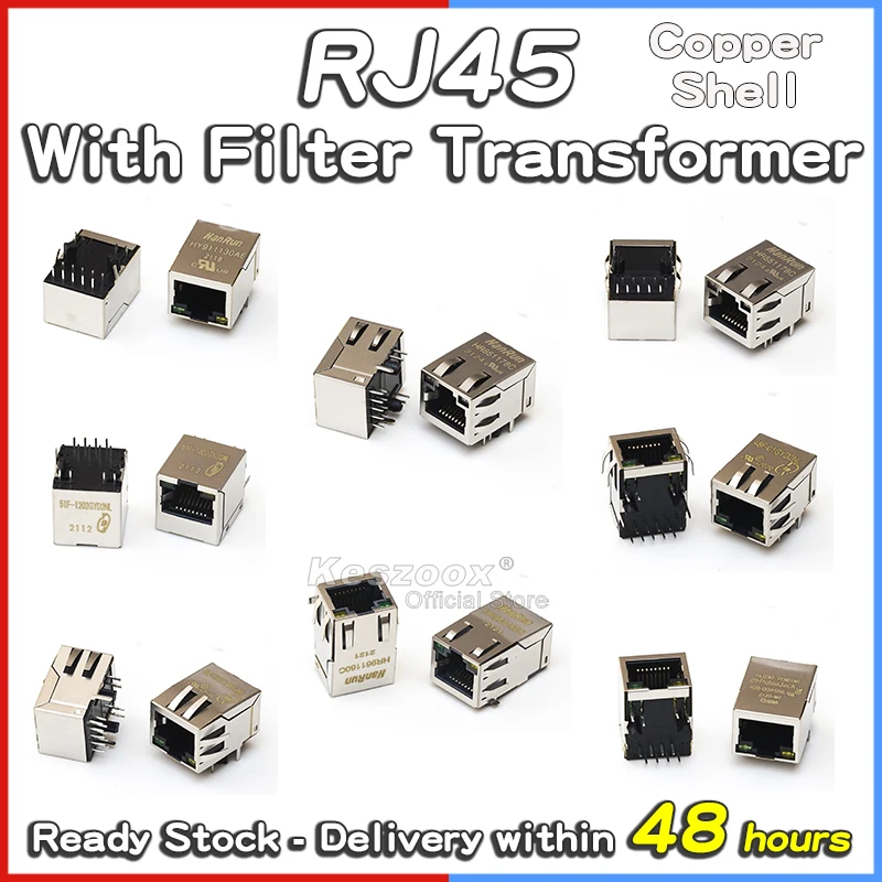 Yoeruyo RJ45 With Filter Transformer Fast Ethernet Network Port HR/HY911105A/951180A/911130A/931147C/J0011D21BNL Connector