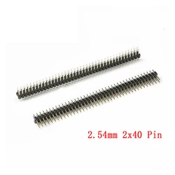 10 sztuk 2.54mm 2x40 Pin 80 Pin miedziane złącze męskie dwurzędowe listwa stykowa prosta igła