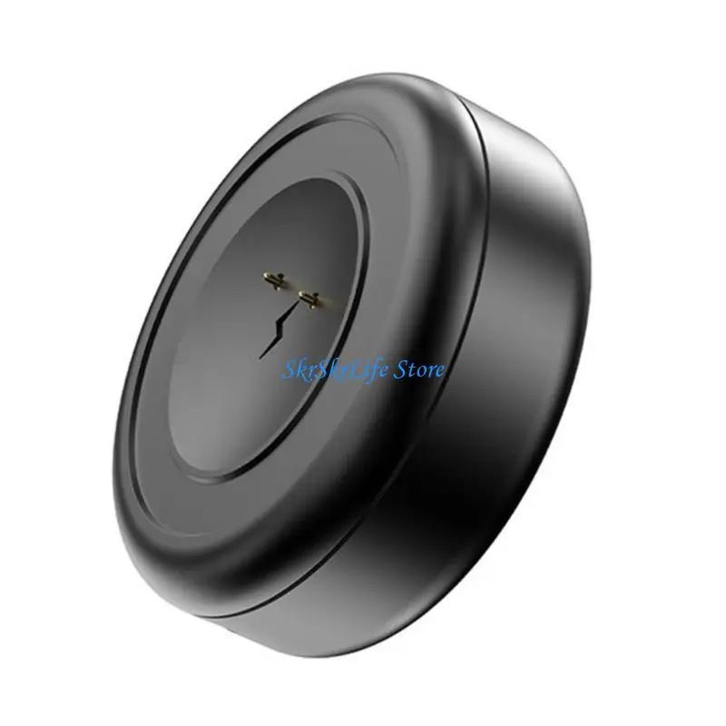 E65E Portable 8.2mm Space Smartwatch Charging Station Round Charging Base Stable Current Design for SU7/SU8/SU9 Black