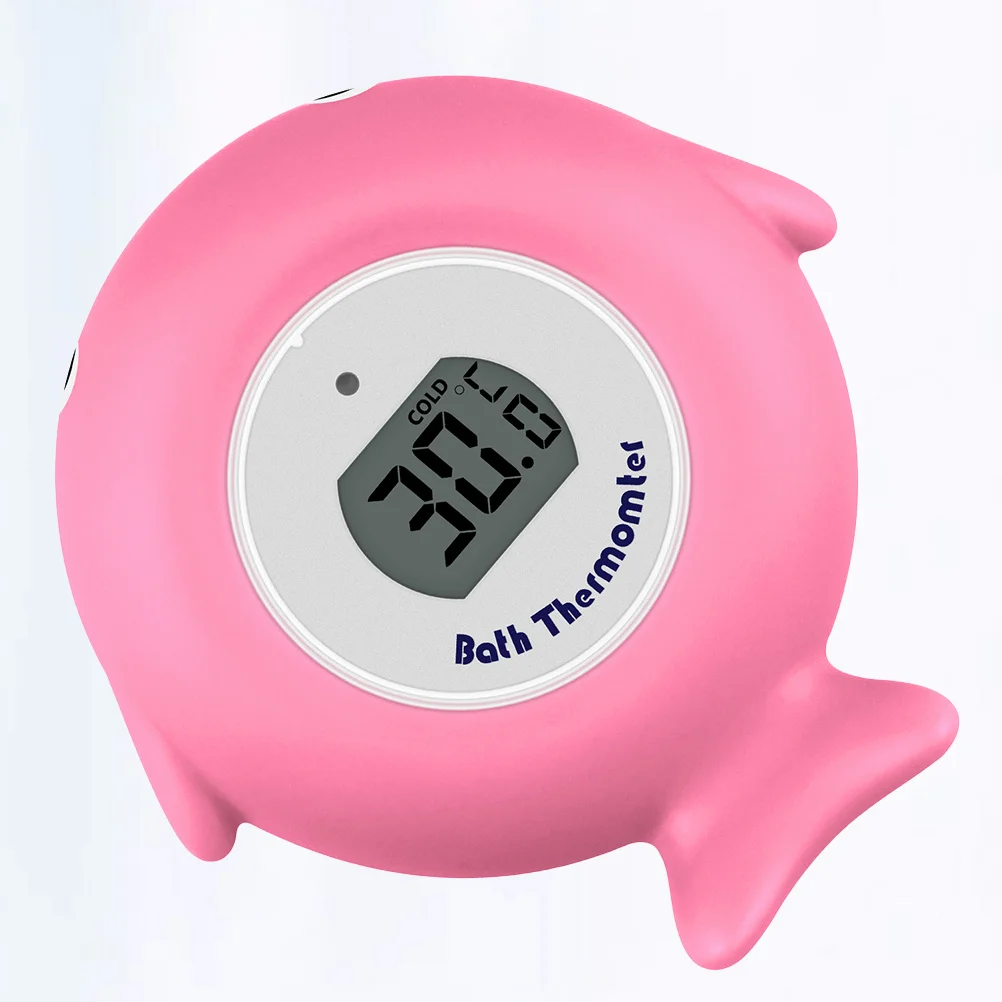 

Fish Shape Bath Water Thermometer Led Light Temperature Indicator Bathtub Pool Fish Tank Pink