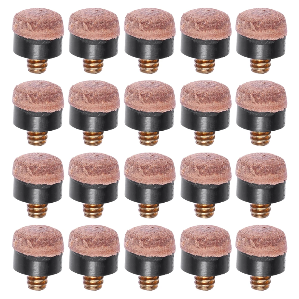 

20pcs Cue Head Screw Stick Tip Pool Cue Tips Replacement Lightweight Durable Material Snooker Rod Accessories
