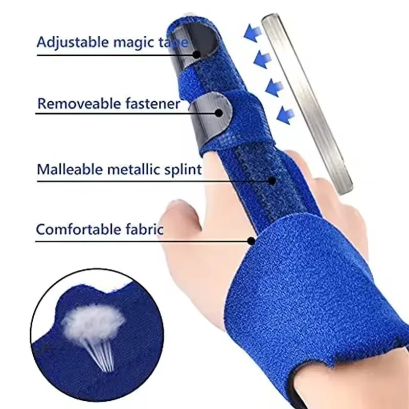 Adjustable Trigger Finger Splint with Steel Corrector Wrist Brace Support Immobilizer for Tenosynovitis Mallet Finger Sprains