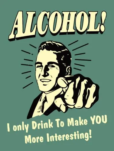 ALCOHOL JOKE Retro Metal Plaque/Sign, Pub, Bar, Man Cave, tin sign
