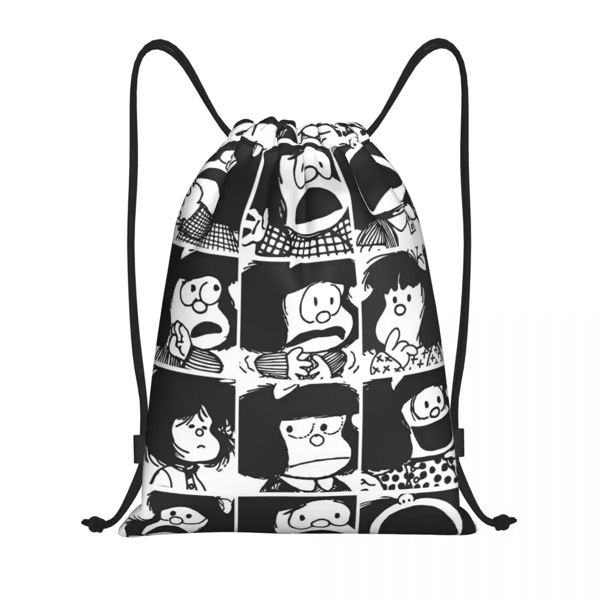 Custom Anime Plaid Mafalda Blanket Drawstring Bag Men Women Lightweight Quino Cute Kawaii Sports Gym Storage Backpack