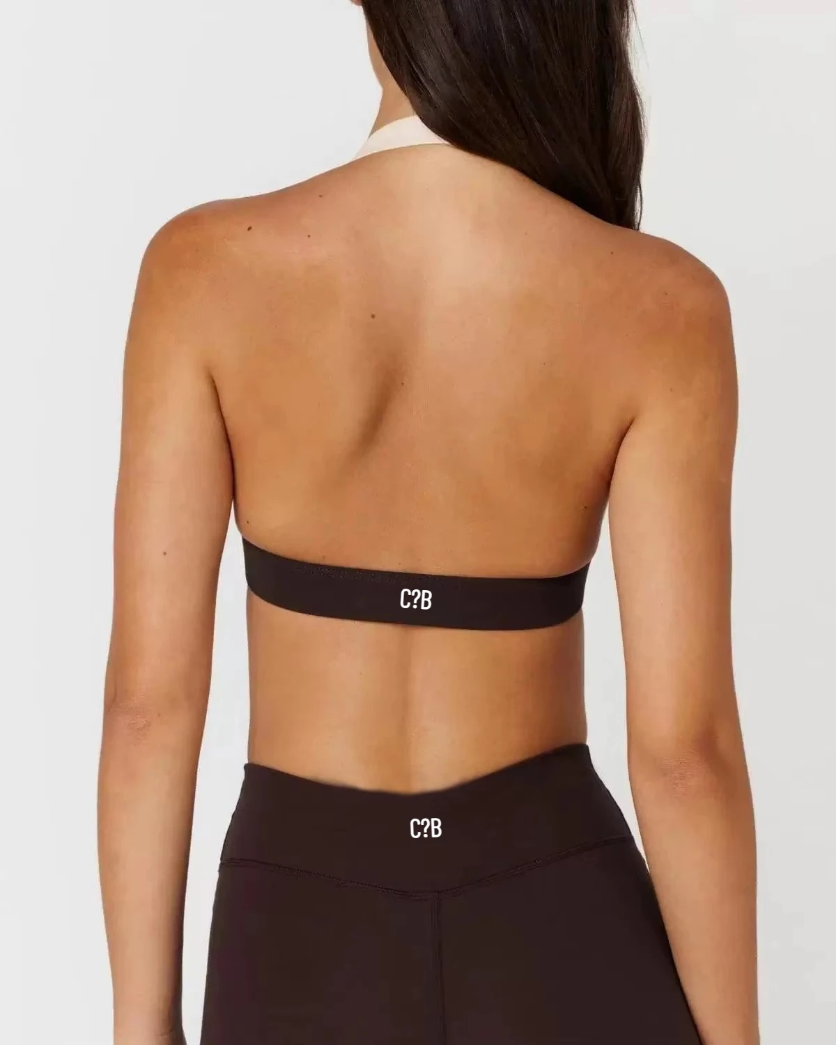 C-B Women Halter Sports Bra High Waist Peach Butt Lifting Flared Yoga Pants Fitness Gym Workout Activewear Separates