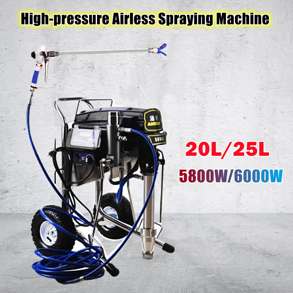 5800W/6000W 20L/25L Electric High-pressure Airless Putty Powder Spraying Machine Plastering Latex Paint Coating Spraying Machine